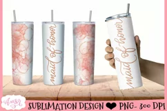hand lettered tumbler wrap for wedding party
