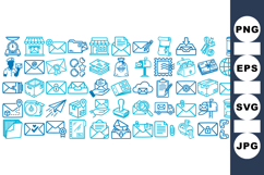 Blue Mail Icon Clipart Bundle for Digital Communication Product Image 1
