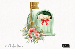 Brush Stroke Christmas Mailbox Clipart | Preppy Christmas Product Image 1