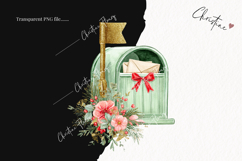 Brush Stroke Christmas Mailbox Clipart | Preppy Christmas Product Image 2