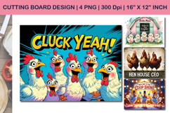 Kitchen Cutting Board ,Funny Chicken, Farm Sublimation Product Image 1