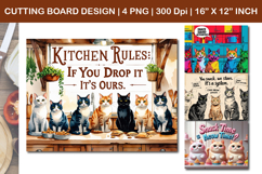 Cat Kitchen Cutting Board Design, Funny Cat Cutting Board Product Image 1