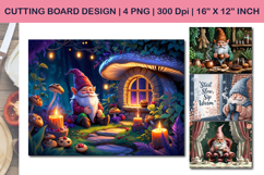 Coffee gnome Kitchen Cutting Board Design, woodland coffee Product Image 1