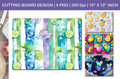 Kitchen Cutting Board Design, Stripes, Alcohol, Summer Drink Product Image 1