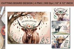 Highland Cow Cutting Board Sublimation, Mom Kitchen Product Image 1