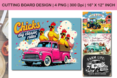 Kitchen Cutting Board ,Cute Chicken and Pig, Rooster Product Image 1