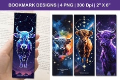 Celestial Cow Bookmarks, Cosmic Designs with Starry Skies Product Image 1