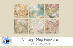 Vintage Map Papers 9 Junk Journal Paper Product Image 1