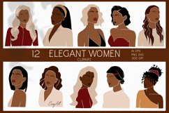 Elegant Woman SVG, Black female clipart, African Woman SVG Product Image 1