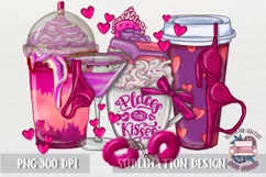 Valentine's Coffee PNG Cappuccino Sublimation design Love Product Image 1