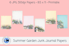 Summer Garden Junk Journal Papers--Set of 6 Product Image 1