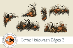 Gothic Halloween Edges 3 PNG Clipart Set Product Image 1