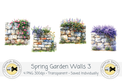 Watercolor PNG 300dpi Garden Walls 3 Product Image 1