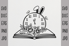 Floral Clock SVG, Book svg, floral clock SVG, Clock clipart, Product Image 1