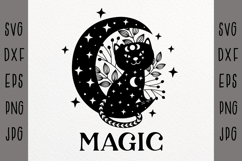 Celestial svg, Cat svg ,Crescent, moon svg Product Image 1