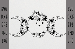Moon svg, Crescent moon svg, Celestial svg, Floral moon Product Image 1