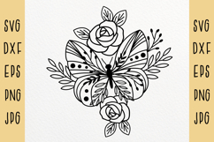 Butterfly Svg File, Floral Butterfly Svg, Butterfly Flowers Product Image 1