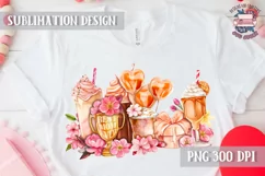 Mothers day sublimation Coffee PNG Watercolor Best Mom Ever Product Image 3