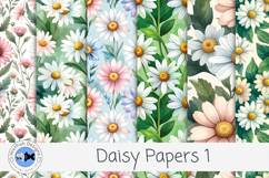 Daisy Digital Papers 1 Floral Scrapbook Backgrounds Product Image 1