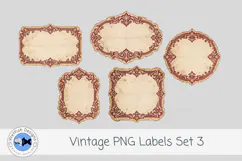 Vintage PNG Junk Journal Labels 3 Product Image 1