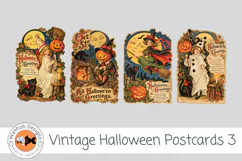 Halloween Vintage PNG Postcards 3 Product Image 1