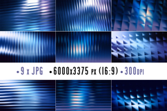 Set of Blue Backgrounds with Fractal Glass Effect Product Image 1