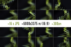Set of Fractal Effect Green Glass Backgrounds Product Image 1