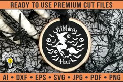 Witching Hour | Halloween Round Ornament SVG Product Image 1