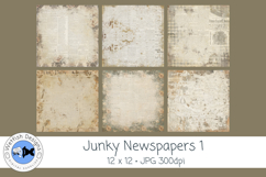 Junky Newspapers 1 for Junk Journaling &amp; Scrapbooking Product Image 1