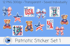Patriotic Sticker PNG Set, Americana Clipart Product Image 1