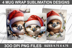 Eagle Mug Wrap Sublimation PNG - Christmas Mug Design Product Image 1