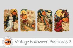 Halloween Vintage PNG Postcards 2 Product Image 1