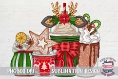 Christmas Coffee PNG Sublimation Cocktails PNG Sweets Product Image 1