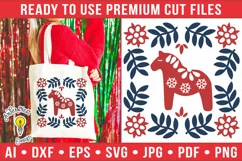 Scandinavian Christmas Dala Horse | Christmas SVG Product Image 1