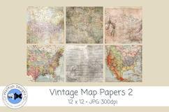 Vintage Map Papers 2 Junk Journal Paper Product Image 1