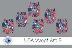 USA Word Art Sublimation Clipart 2 Product Image 1