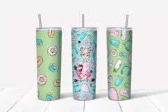 Girl sublimation design. Skinny tumbler wrap design. Product Image 2