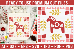 Scandinavian Christmas Dala Horse| Christmas SVG Product Image 1