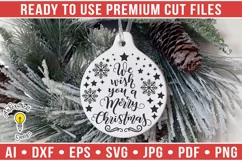 We wish you a merry Christmas | Round Christmas Ornament SVG Product Image 1