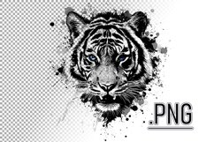 Tiger Head Art With Splash Effects Product Image 1