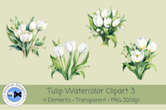 Spring Tulips PNG Watercolor Clipart 3 Product Image 1