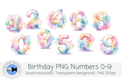 Watercolor Birthday Numbers 0-9 Product Image 1