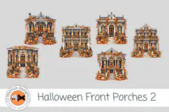 PNG Halloween Watercolor Front Porches 2 Product Image 1