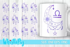 Zodiac Signs Zodiac Symbols Astrology Crescent Moon Zodiac Product Image 1