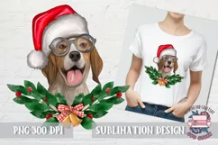 Christmas dog Sublimation Puppy Golden retriever PNG Product Image 1