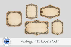Vintage PNG Junk Journal Labels 1 Product Image 1
