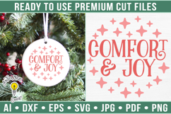Comfort and Joy | Round Christmas Ornament SVG Product Image 1