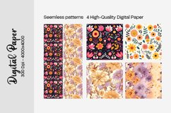 Floral Digital Paper Seamless Patterns Product Image 2