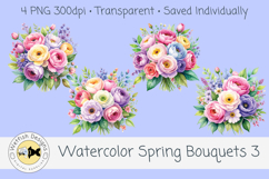Spring PNG Watercolor Bouquets 3 Product Image 1