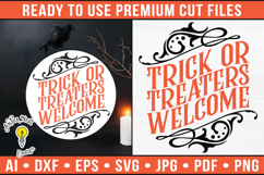 Trick or Treaters Welcome | Halloween Round Sign Product Image 1